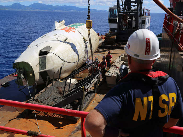 The NTSB will document each piece of the fuselage, which will remain in Hawaii. Meanwhile, the flight data recorder and the cockpit voice recorder will be transported to the agency