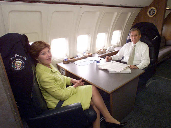 In August 2001, they wore the same shade of green aboard Air Force One.