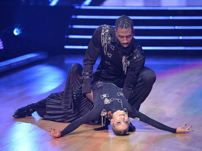 SAFE: Iman Shumpert and Daniella Karagach were close to the bottom with 35 out of 40 for their cha cha to "Rhythm Nation," but they secured enough votes to make it to the semi-final next week.