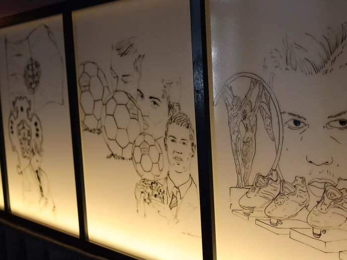 One of the strangest features, however, was the Ronaldo murals right above the beds.