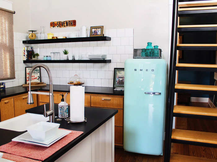 One of the things I really loved about the kitchen was the vintage-looking Smeg fridge.