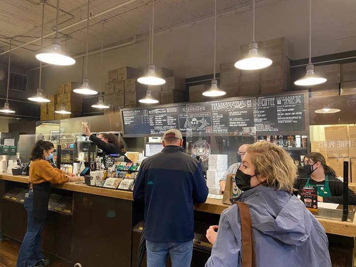 There was one common Starbucks fixture missing from this store: food. In fact, this is one of the only Starbucks locations in the world without it.