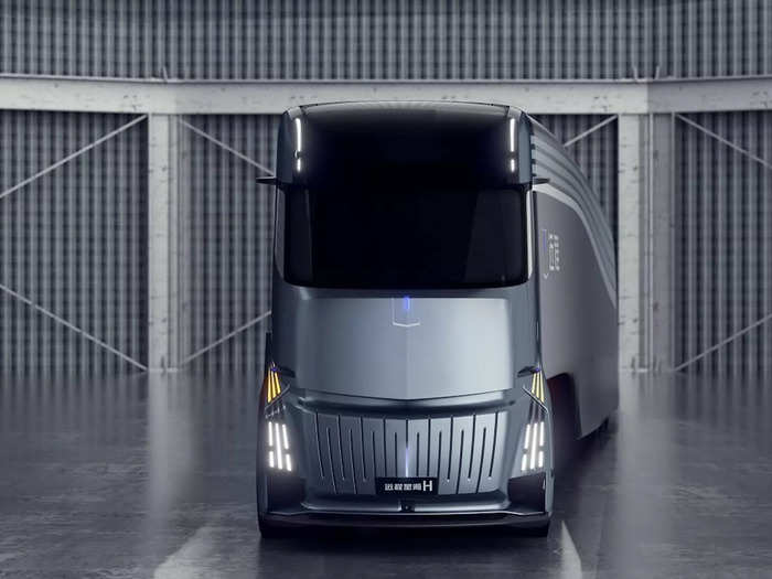 The Homtruck, unveiled on Monday, aims to be a "semi-truck that feels like home," Geely said. (Hence the name.)