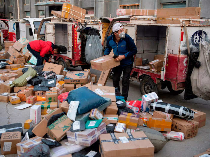 Many deliverymen regularly use electric rickshaws to ferry items between neighborhoods. When Singles