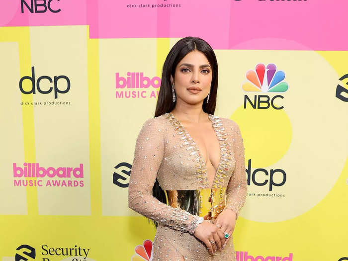 Priyanka Chopra Jonas wore a semi-sheer Dolce & Gabbana dress at the Billboard Music Awards.