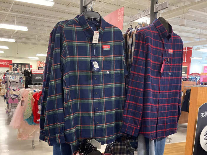 At the Indianapolis store, the menswear section offered a number of selections. We noticed that it was especially heavy on flannel shirts.