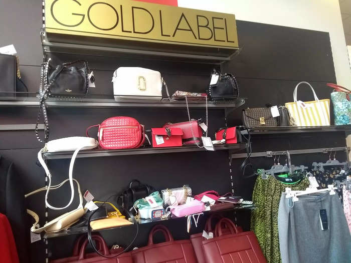 The Gold Label section also had a display for designer bags ...