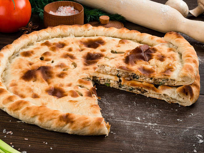 Ossetian khachapuri is stuffed with warm cheese.