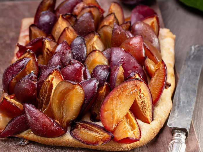 Zwetschgenkuchen is a delicious German dessert.