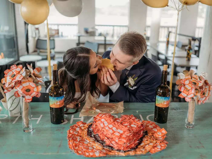 Garcia said the cake made out of Taco Bell sauce packets turned out so well that the location decided to keep it on display.