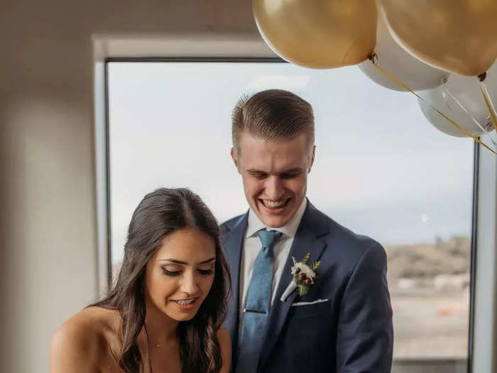 The couple had a cake made by a local bakery inspired by another Taco Bell cake they had seen online.