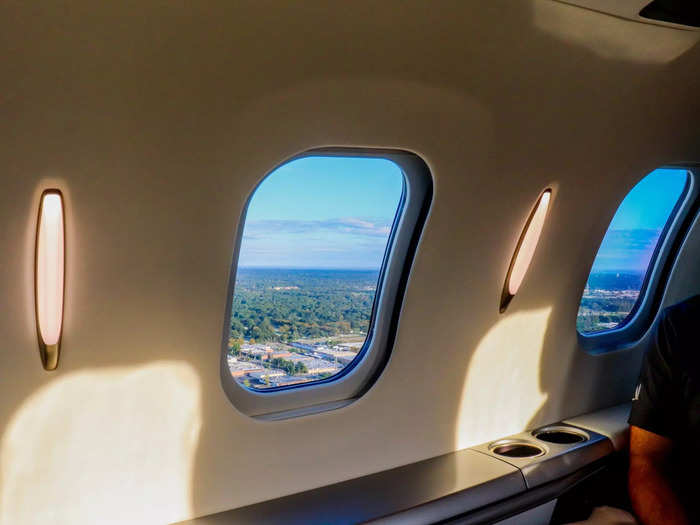 The flight was incredibly smooth and the HondaJet handled Long Island skies well, despite its small stature. And even with three full-size passengers in the cabin, there was still plenty of room to maneuver.