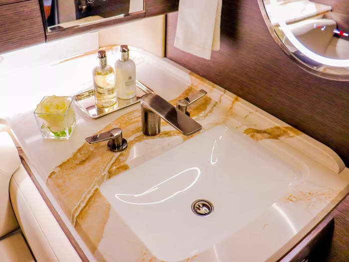 The G700 falls into a limited class of private jets that are large enough to accommodate a shower. This model didn