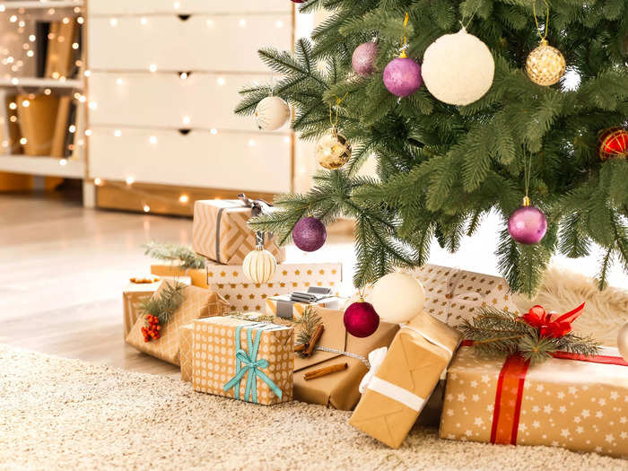 Create a curated moment under the tree with gift wrapping.