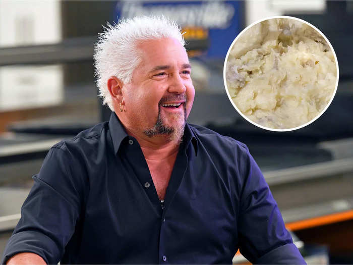 Guy Fieri adds a bit of spice to his mashed potatoes with powdered wasabi.