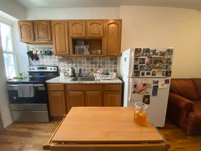 My sink faces a wall in Brooklyn, and the fridge blocks my view into my small living room.