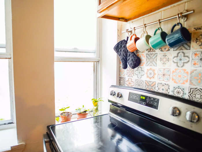 Like my home, the Miami apartment also had windows in the kitchen to bring in natural light, which I loved.