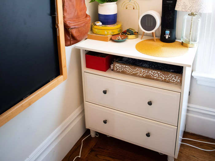 Serving as both storage and my nightstand, this dresser was a great find.