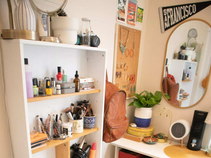 This fold-down desk made sense as functional table space.