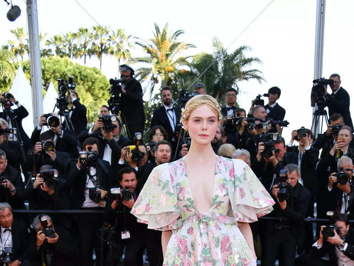 At the 2019 Cannes Film Festival, Fanning turned heads in a floral-print Valentino gown.