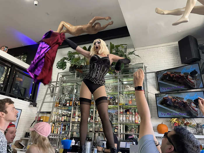 Local drag performers lip-synced and danced to Spears