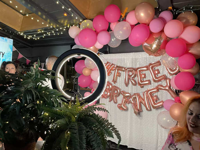 Hours after the rally, "Free Britney" supporters gathered for the first of multiple after-parties at a bar in West Hollywood.