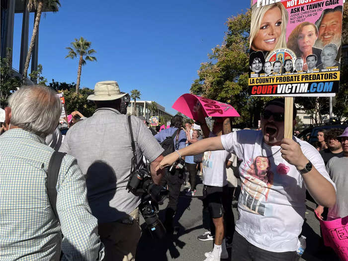 Tension rose in the crowd outside the courthouse on the day of Britney Spears