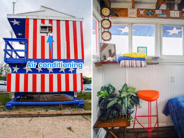 Inside, the tower seemed to be about 100 square feet and had all the basics I needed — a bed, air conditioning, towels, and simple decor.