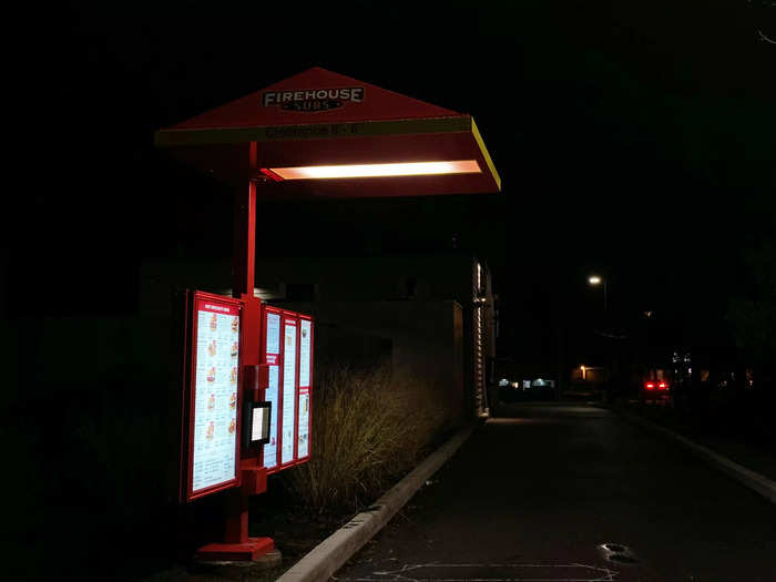 The one-lane drive-thru had a lit up menu board.