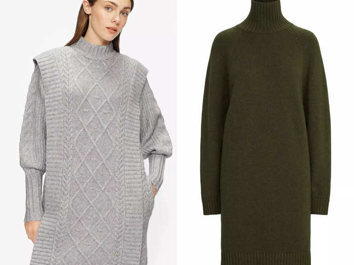 Say goodbye to the traditional holiday cocktail dress and hello to functional sweater dresses.