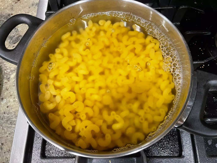 My prep started the day before Friendsgiving, and the first step was (briefly) cooking the pasta.