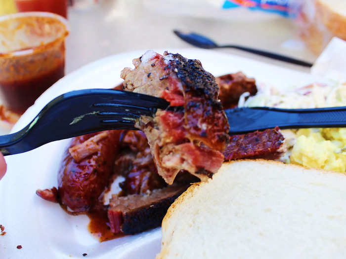 The brisket paired perfectly with barbecue sauce.