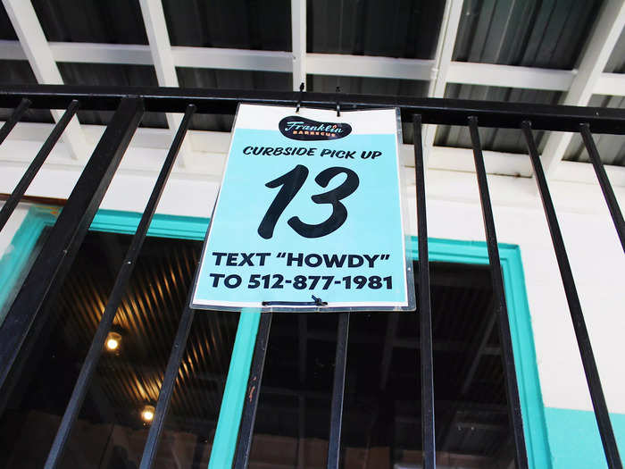 I texted the number on a sign with my name and order number.