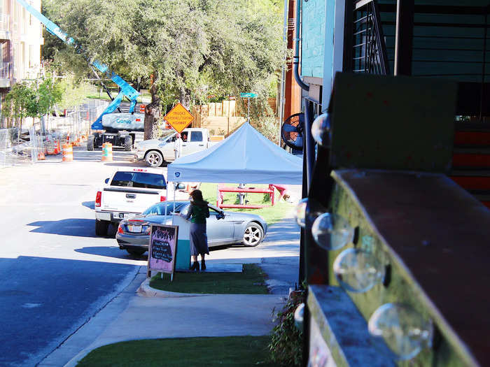 When I arrived at my pick-up time, I was directed towards an employee in a white tent near the restaurant.