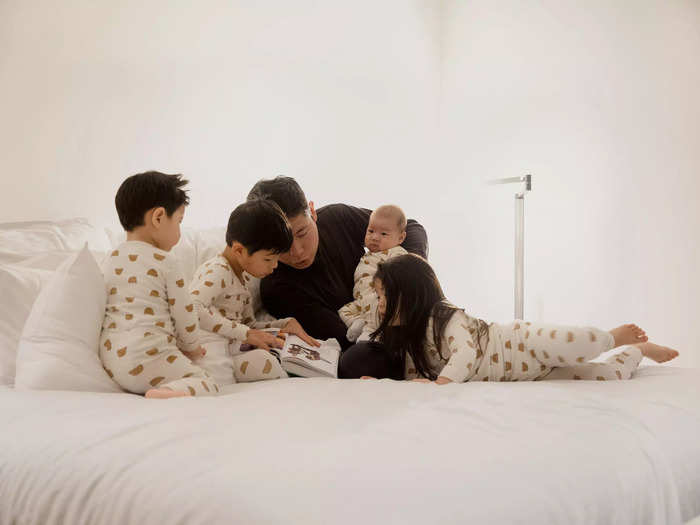 7 to 8:30 p.m: Tan gets his kids ready for bed and reads them a bedtime story, which he says is "a rare treat."