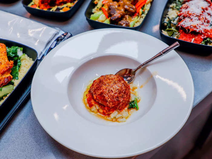 Some of the other dishes that Golden Door spa-goers will enjoy over the course of the week that may soon find their way onboard Singapore Airlines planes include the portobello meatballs in an heirloom tomato sauce with risotto…