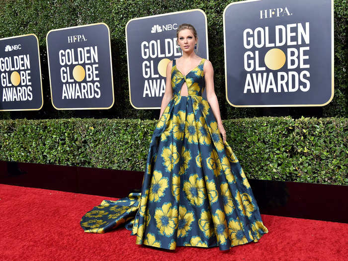 She stuck with the pattern style for the Golden Globes in 2020 with this ball gown.