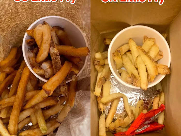 They each ordered a little fry, which is the chain