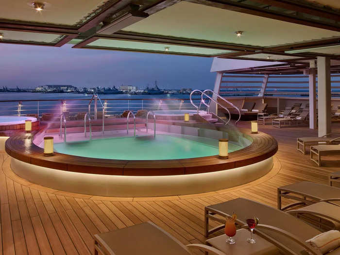 Like many cruise ships, the Ovation also has pools, whirlpools, a casino, a spa, and an adults-only lounge to help kill time during days out at sea.