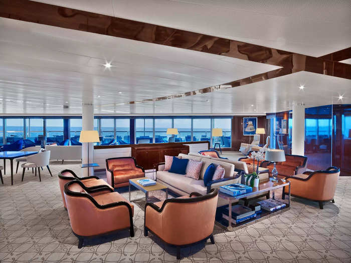 To target these high-paying customers, the Ovation has 300 suites that all have verandas, which means there are none of the windowless interior staterooms that are more common on larger cruise ships.