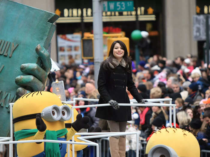 2010: Miranda Cosgrove rode with the Minions from "Despicable Me."