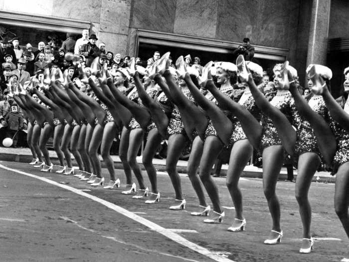 1950s: The Radio City Rockettes have been perfectly aligned since their first performance at the parade in 1957.