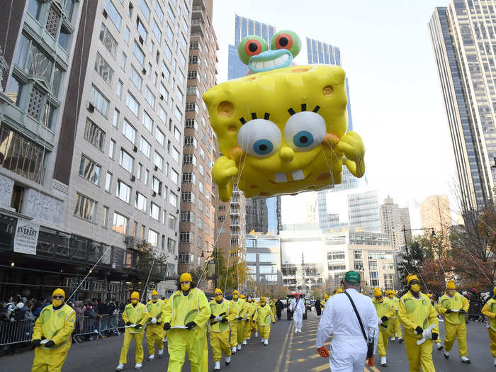 The parade featured 15 giant balloons as well as 28 floats.