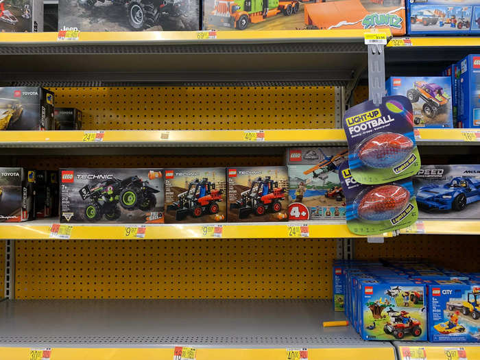 LEGOs seemed to be popular, judging by the empty shelves...