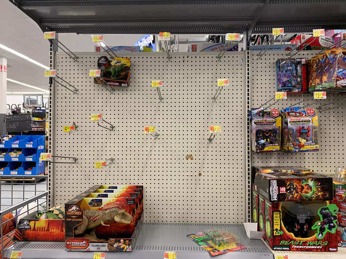 A few toys did seem to have sold out for the shopping holiday, although the store was fairly unorganized, so it