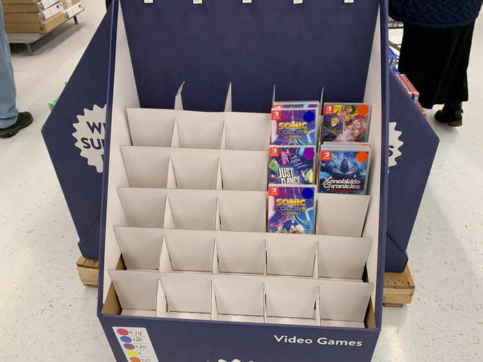 Displays of discounted Switch and Playstation games were almost empty.