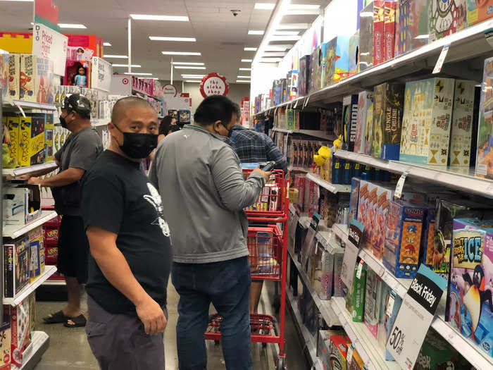 The game aisle was a bit more crowded than other aisles.