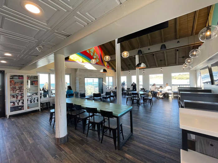 The dining area is also pretty, with a bright multicolored mural that paid tribute to Taco Bell