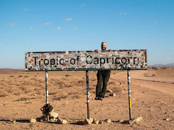 Our journey continued north, crossing the Tropic of Capricorn.