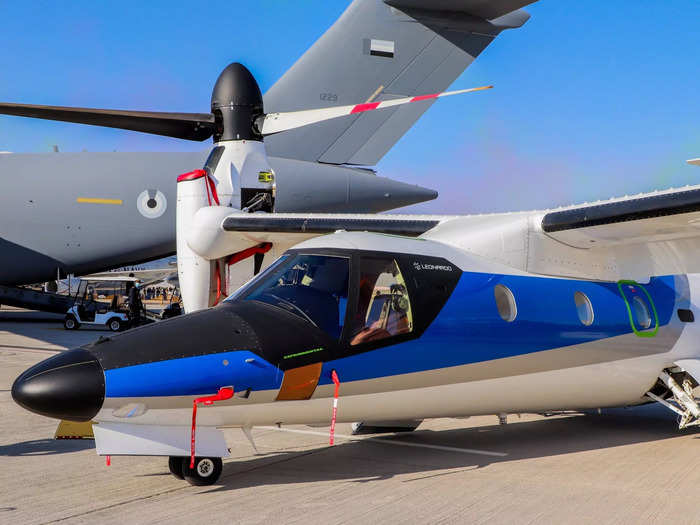 Take a closer look at the Leonardo AW609, which was on display at the Dubai Airshow 2021.